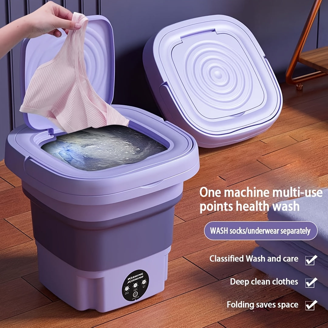1pc Portable Mini Washing Machine -2.11 Gallons High Capacity, Mini Dedicated Portable Underwear, Underpants And Socks Washing Tool, Folding Washing Machine, Suitable For Family And Travel, Mother'S Day Gift, Father'S Day Gif