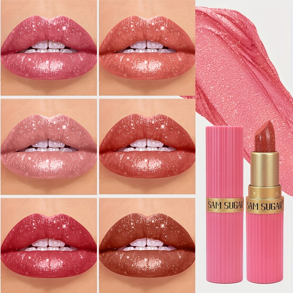 [Long-Lasting Lipstick] Waterproof, Long-Lasting 1pc of Coral Pearlescent Lipstick | Non-Sticky Formula, Easy to Apply for All Skin Types, Shimmer Lip Gloss