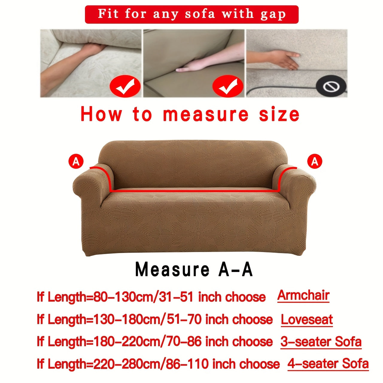 [Modern Sofa Cover] Thickened Modern Elastic 1pc Sofa Cover | Universal Four-Season Protector, 160g/m², Machine Washable, T-cushion Design, Polyester and Spandex Blend, with Elastic-band Closure