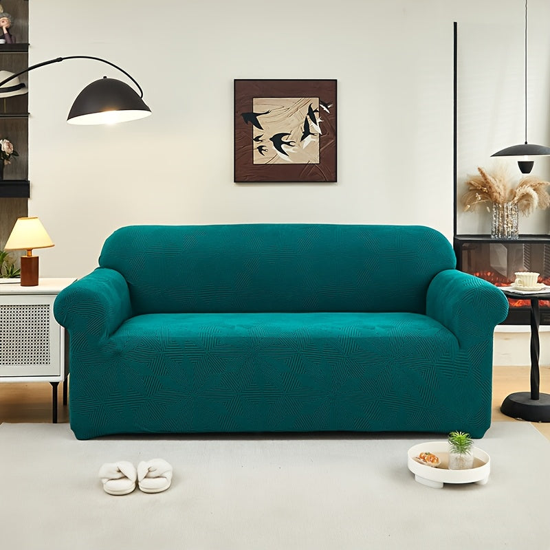 [Modern Sofa Cover] Thickened Modern Elastic 1pc Sofa Cover | Universal Four-Season Protector, 160g/m², Machine Washable, T-cushion Design, Polyester and Spandex Blend, with Elastic-band Closure