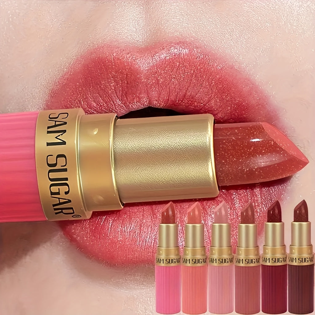[Long-Lasting Lipstick] Waterproof, Long-Lasting 1pc of Coral Pearlescent Lipstick | Non-Sticky Formula, Easy to Apply for All Skin Types, Shimmer Lip Gloss