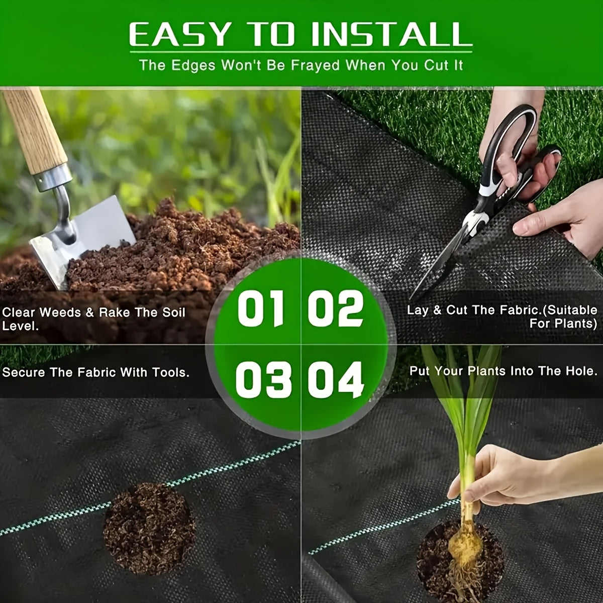 1pc Heavy-Duty Weed Barrier Fabric - 196.85inch x 39.37inch & 78.74inch x 39.37inch Black Woven Landscape Cloth, Suitable for Gardens, Flower Beds, Vegetable Patches, Driveways, and Farm Weeding Control