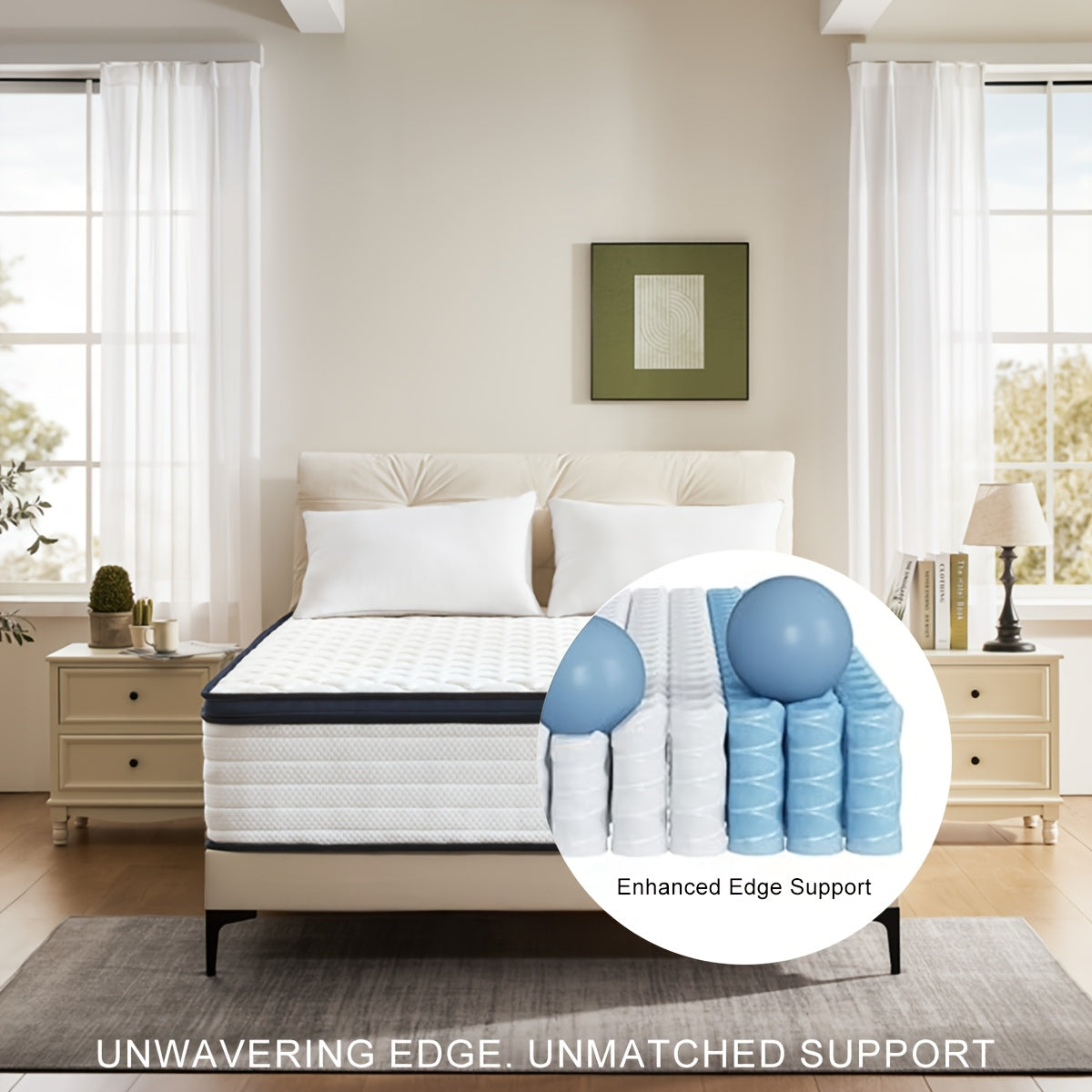 14-Inch Queen Size Hybrid Mattress, Gel Memory Foam Pocket Springs for A Cool Sleep, Medium Firm, Mattress In A Box