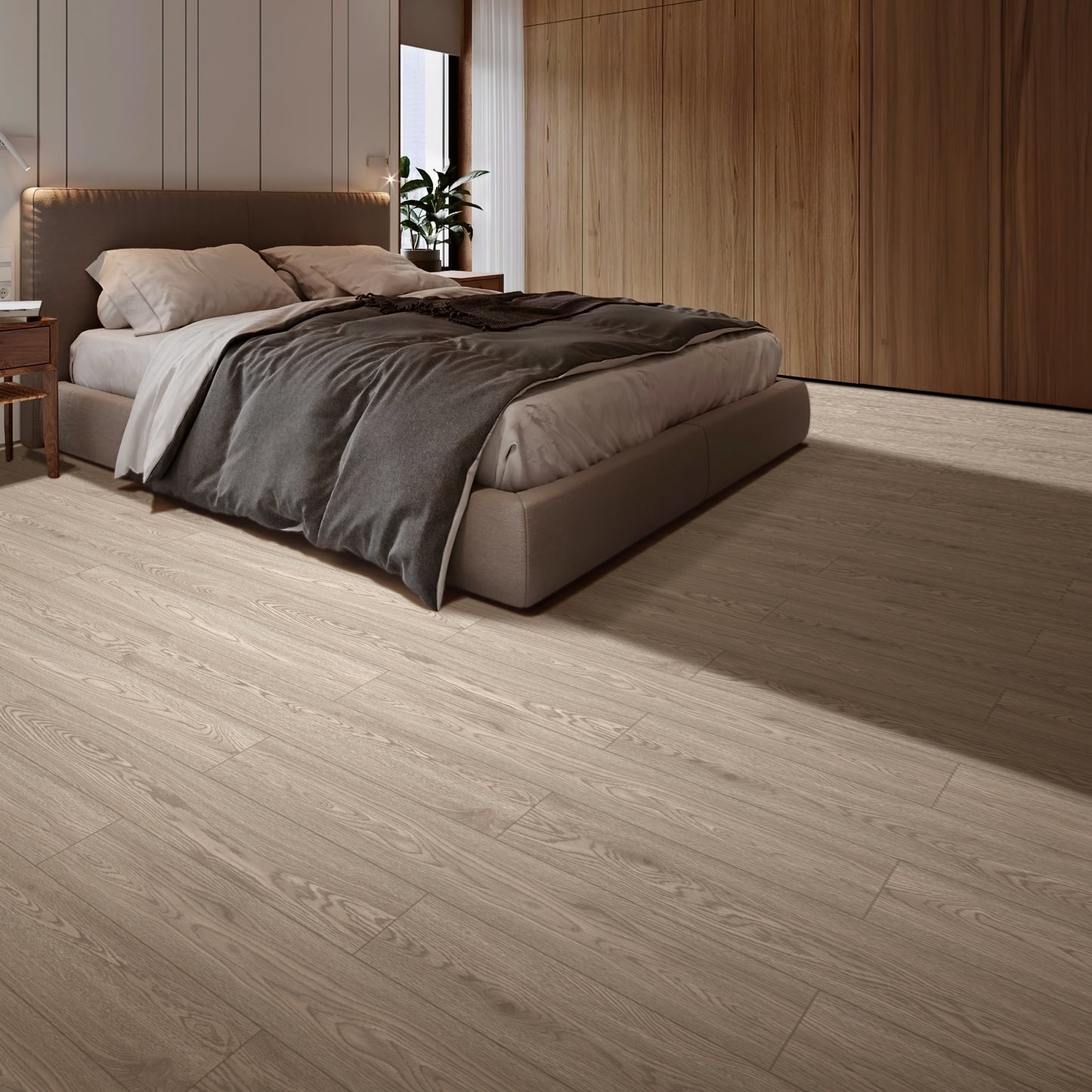 10-Pack Click-Lock Flooring Planks, 48" x 7.2" Waterproof and Wear-Resistant Composite Panels