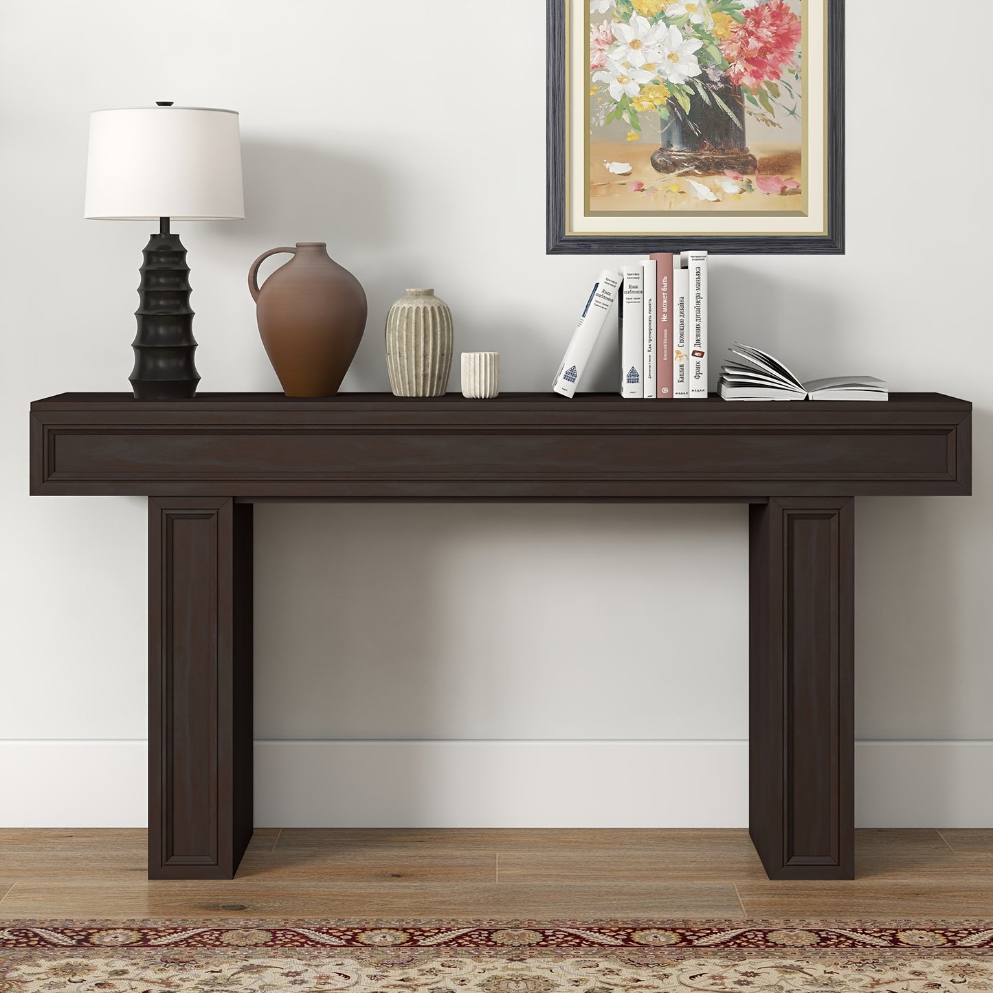 63-Inch Long Entryway Table, Modern Farmhouse Tables, Sofa Table Behind Couch, Console Table For Entryway & Living Room & Hallway