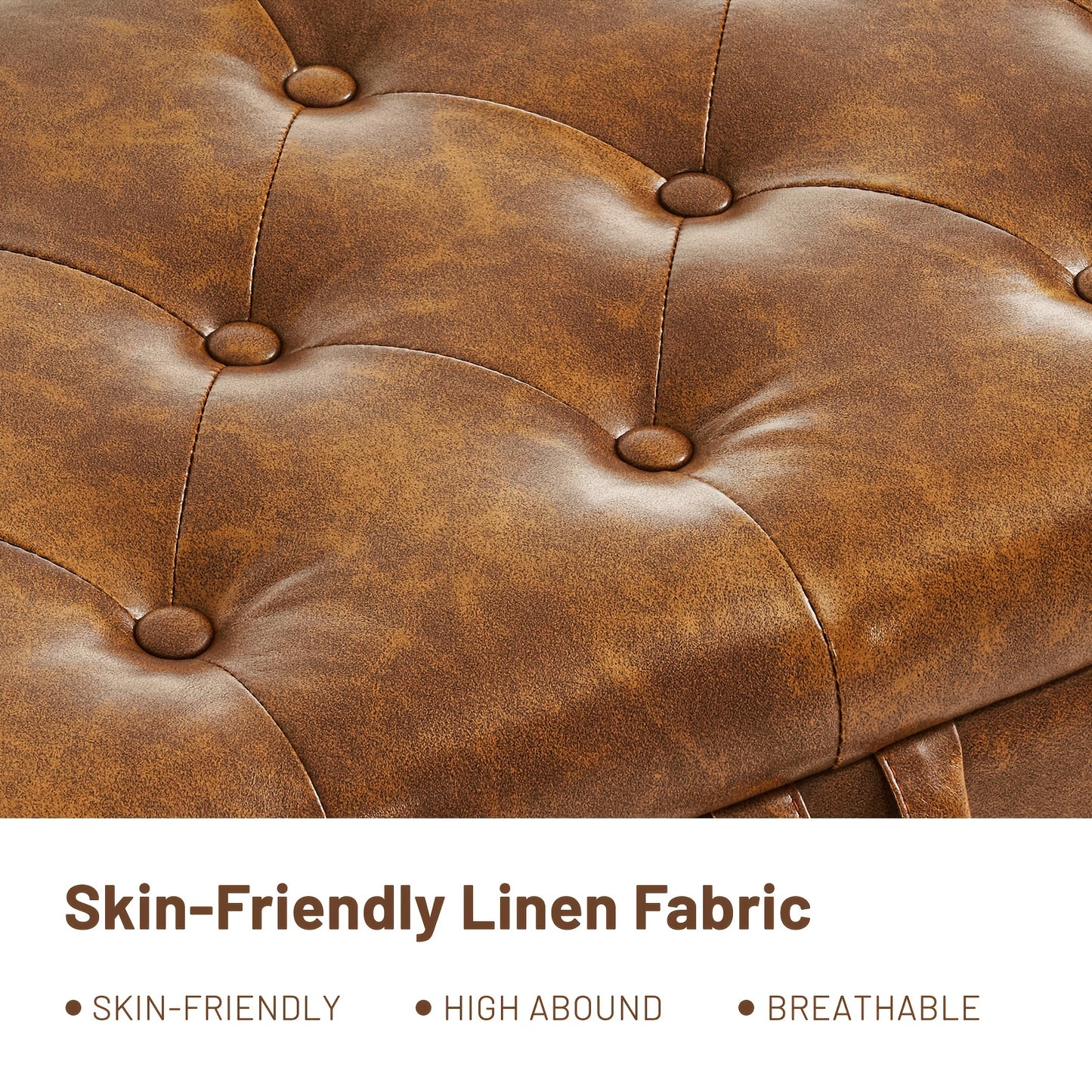 FURNIMART Luxury Mid-Century Modern Wooden Storage Bench with Roll-Up Arms - Large Capacity Flip-Top Design, Durable Recycled Wood, Easy Assembly for Bedroom, Living Room, Hallway