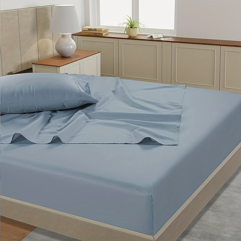 4pcs Bamboo Cooling Bed Sheets Sets Queen Size - Ultra Soft & Luxuriously Cooling, 17" Deep Pocket, Double Stitching, Perfect For Hot Sleepers - Queen Bed Sheets