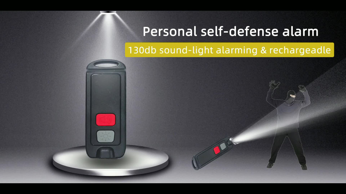 Emergency Safety Alarm Keychain with 130Db Sound, IP66 Rating, And USB Charging - Designed for Women And Seniors - Features a Bright Flashing LED Light