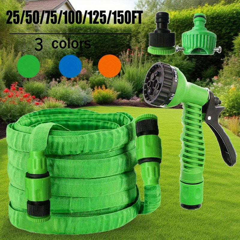 25/ 50/ 75/ 100/ 125/ 150ft Garden Hose, Kink Resistant, Plastic Water Hose for RV, Boat, Camping, Tree Care and Watering - Four Seasons Outdoor Use, Garden Watering Hose | Easy-to-Store Hose | Durable Polyester Hose Seasonal