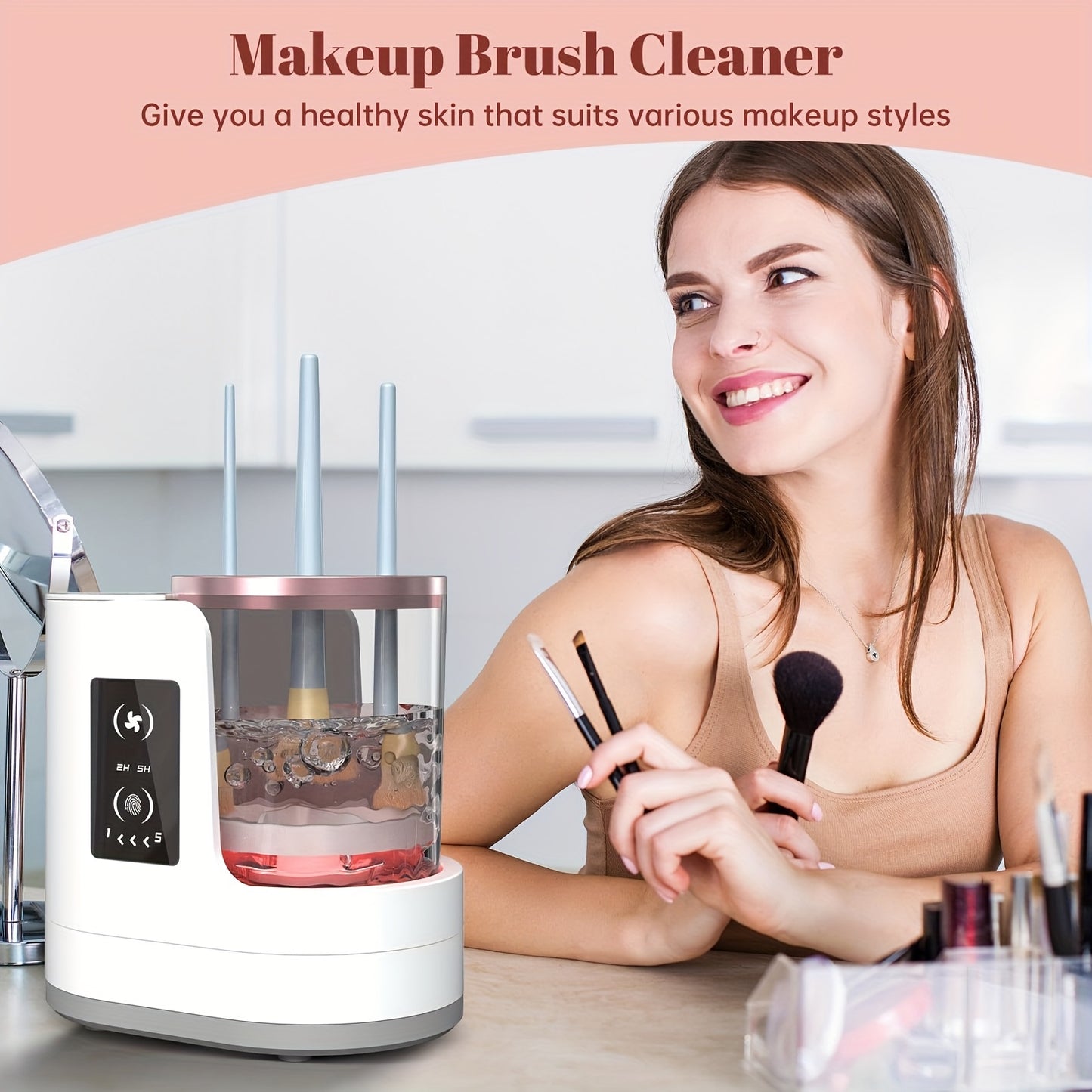 Electric Makeup Brush Cleaner Powered by USB – Fast Drying, Automatic, And Portable with a Dual-Section Design for Cleaning And Drying, Perfect As a Holiday Gift