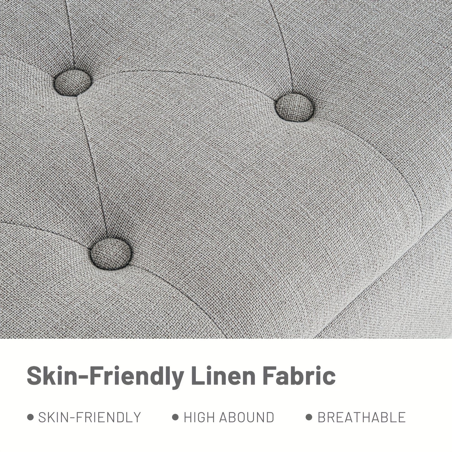 FURNIMART Luxury Mid-Century Modern Wooden Storage Bench with Roll-Up Arms - Large Capacity Flip-Top Design, Durable Recycled Wood, Easy Assembly for Bedroom, Living Room, Hallway