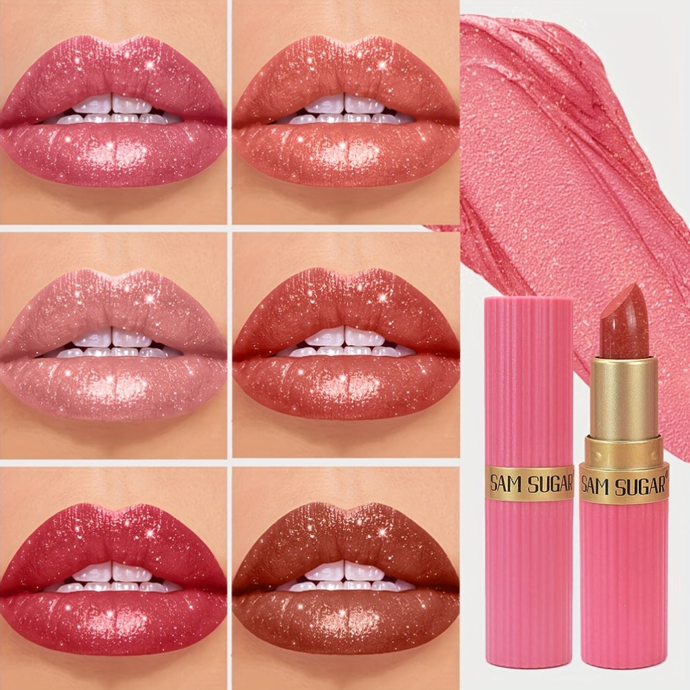 [Long-Lasting Lipstick] Waterproof, Long-Lasting 1pc of Coral Pearlescent Lipstick | Non-Sticky Formula, Easy to Apply for All Skin Types, Shimmer Lip Gloss