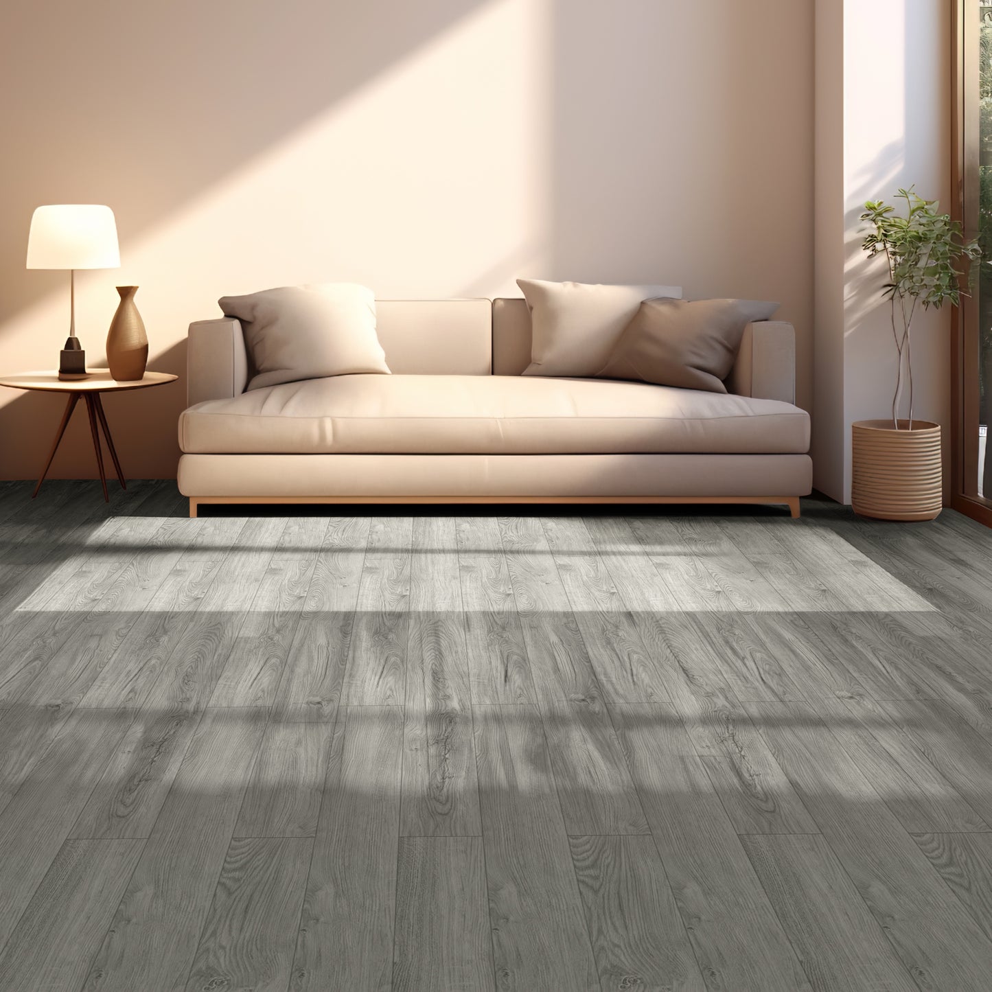 10-Pack Click-Lock Flooring Planks, 48" x 7.2" Waterproof and Wear-Resistant Composite Panels