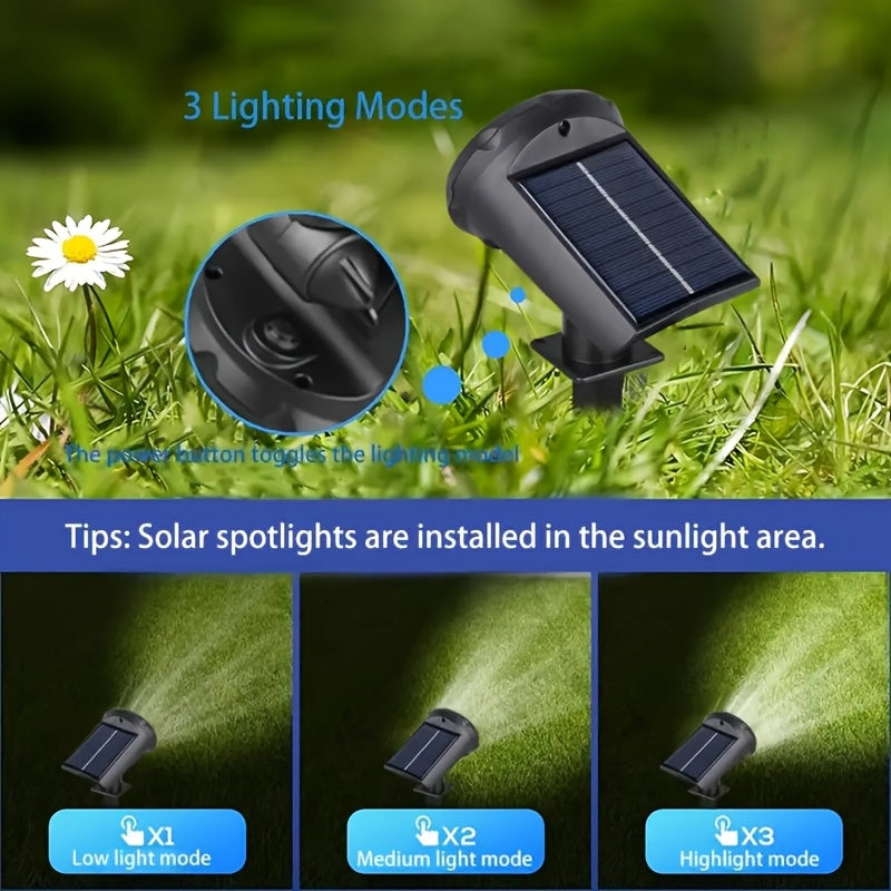 1/2pcs 7LED Solar Lamp -  IP44, Outdoor Environment Lighting, Solar Charging, Lithium Battery, 1200mAh, Plastic Structure, Semi-buried, Outdoor Lighting Solution - Modern Outdoor Lamp - Durable Plastic
