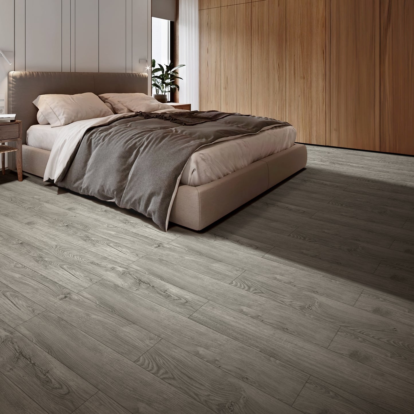 10-Pack Click-Lock Flooring Planks, 48" x 7.2" Waterproof and Wear-Resistant Composite Panels