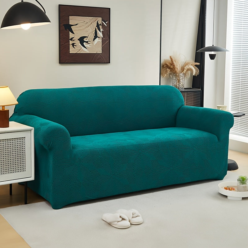 [Modern Sofa Cover] Thickened Modern Elastic 1pc Sofa Cover | Universal Four-Season Protector, 160g/m², Machine Washable, T-cushion Design, Polyester and Spandex Blend, with Elastic-band Closure