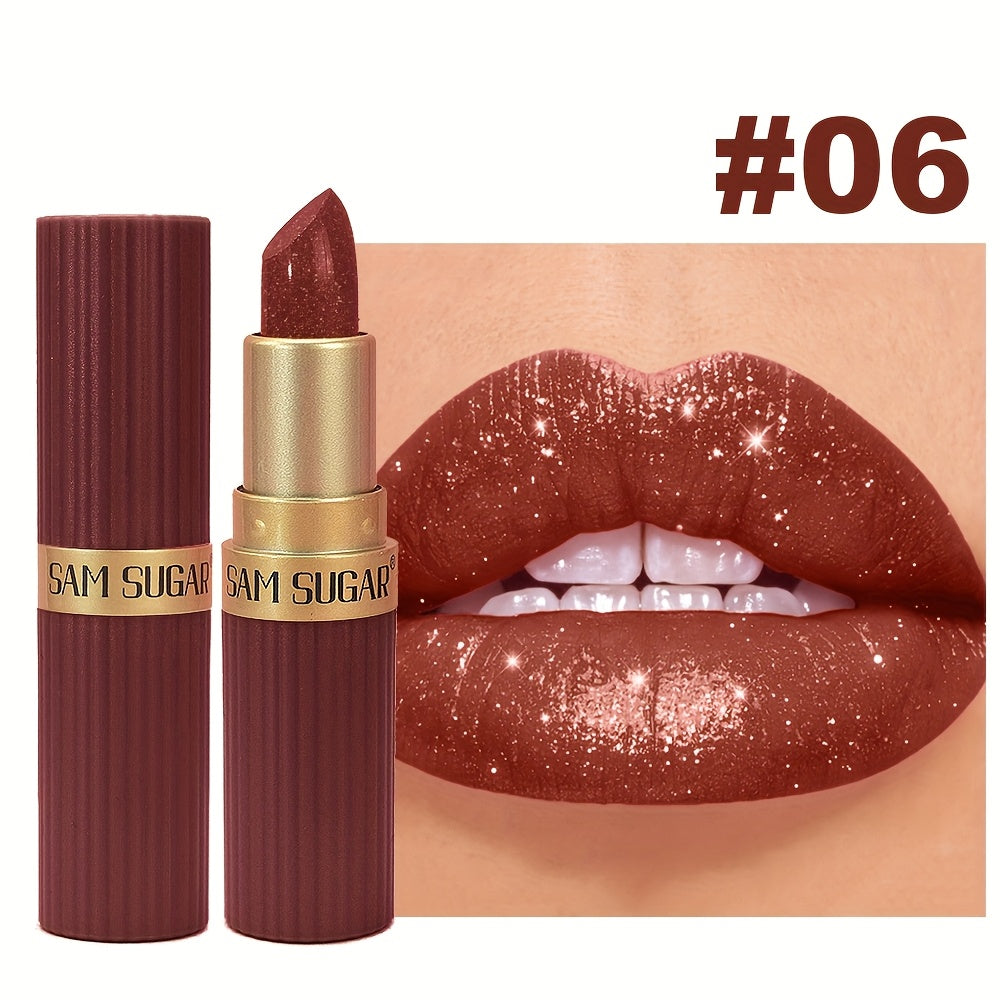[Long-Lasting Lipstick] Waterproof, Long-Lasting 1pc of Coral Pearlescent Lipstick | Non-Sticky Formula, Easy to Apply for All Skin Types, Shimmer Lip Gloss