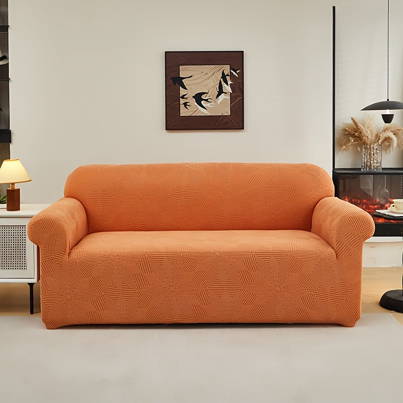 [Modern Sofa Cover] Thickened Modern Elastic 1pc Sofa Cover | Universal Four-Season Protector, 160g/m², Machine Washable, T-cushion Design, Polyester and Spandex Blend, with Elastic-band Closure