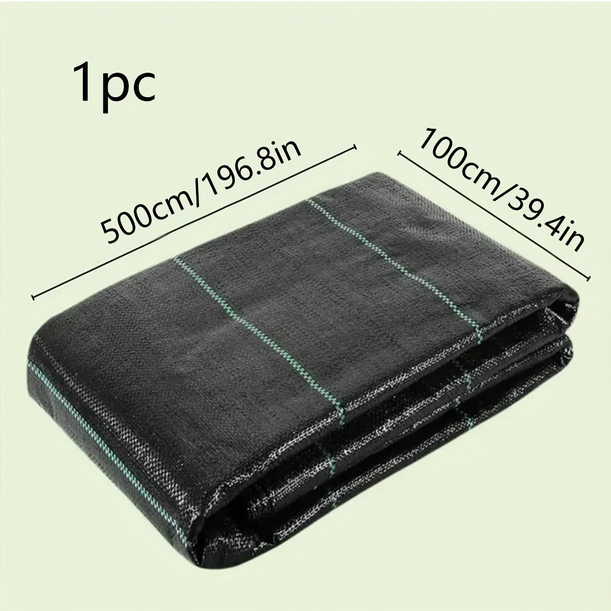 1pc Heavy-Duty Weed Barrier Fabric - 196.85inch x 39.37inch & 78.74inch x 39.37inch Black Woven Landscape Cloth, Suitable for Gardens, Flower Beds, Vegetable Patches, Driveways, and Farm Weeding Control