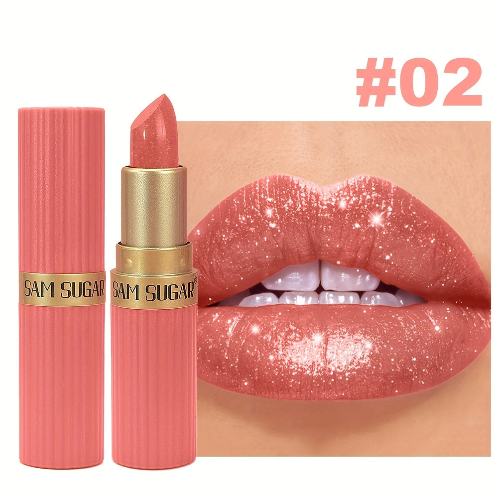 [Long-Lasting Lipstick] Waterproof, Long-Lasting 1pc of Coral Pearlescent Lipstick | Non-Sticky Formula, Easy to Apply for All Skin Types, Shimmer Lip Gloss