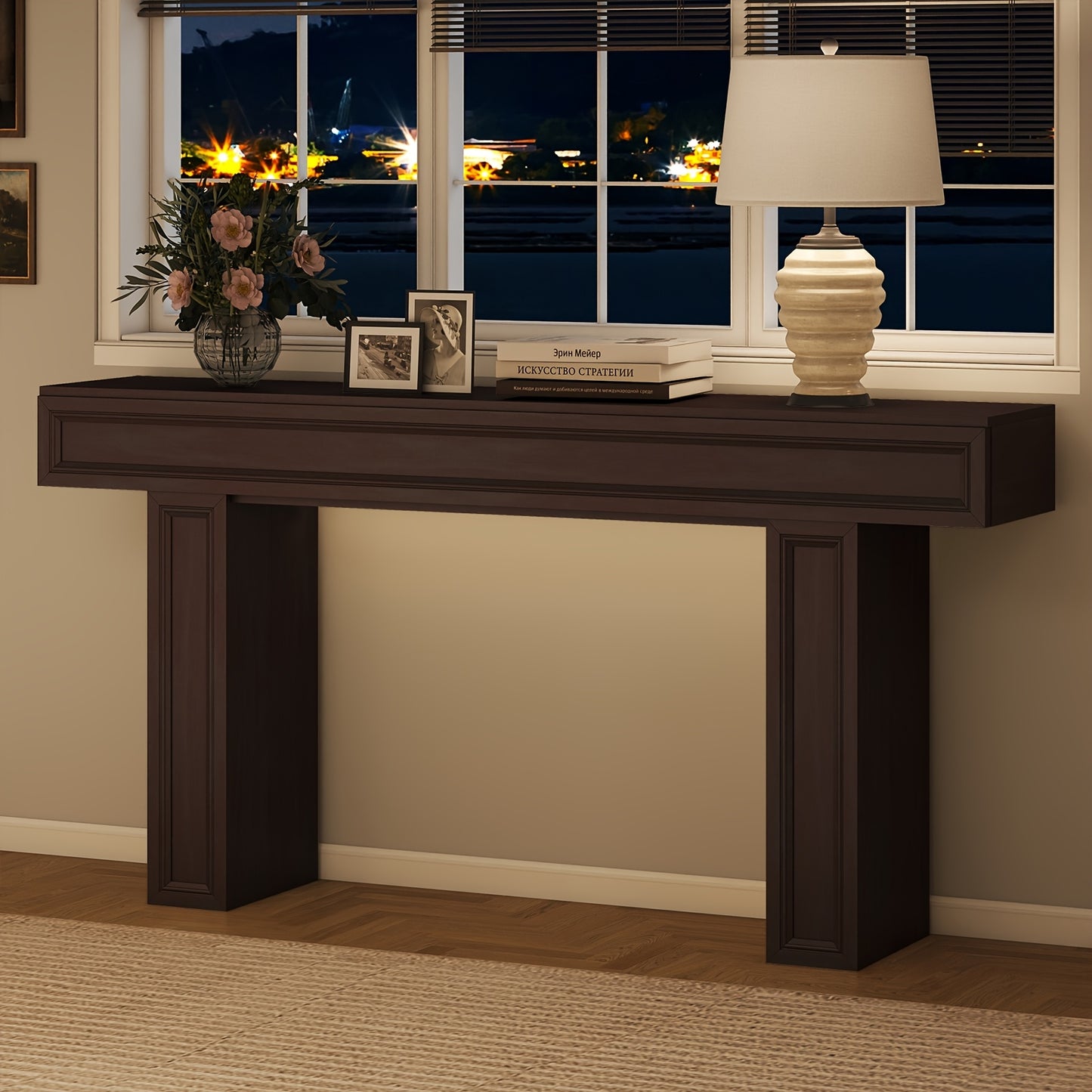 63-Inch Long Entryway Table, Modern Farmhouse Tables, Sofa Table Behind Couch, Console Table For Entryway & Living Room & Hallway