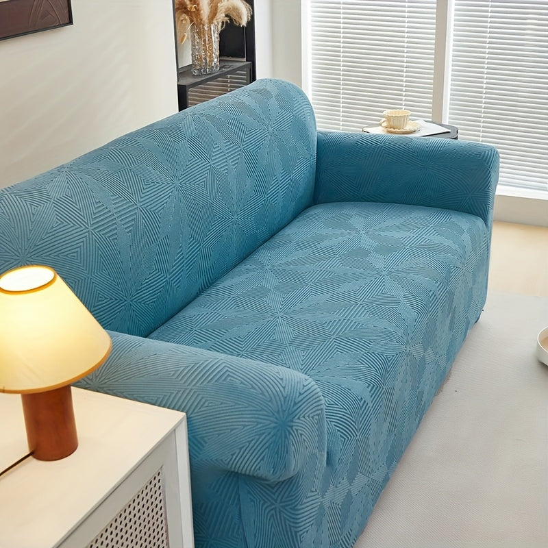 [Modern Sofa Cover] Thickened Modern Elastic 1pc Sofa Cover | Universal Four-Season Protector, 160g/m², Machine Washable, T-cushion Design, Polyester and Spandex Blend, with Elastic-band Closure