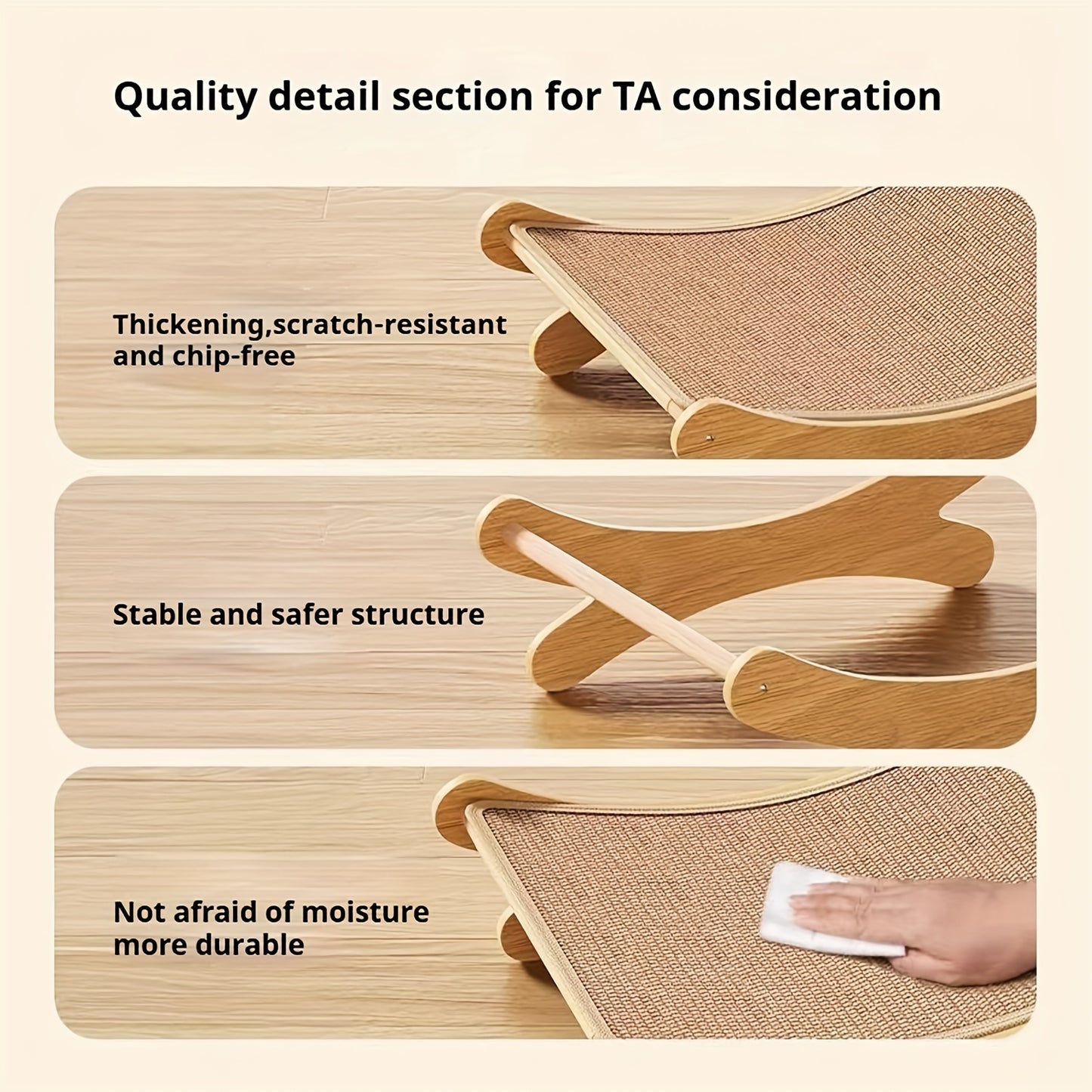 Sisal Rope Cat Scratcher Lounge with Integrated Play Mat - Durable Scratch-Resistant Sofa Design for Cat Claws, Multi-Functional Sleeping & Grinding Claw Two-in-One