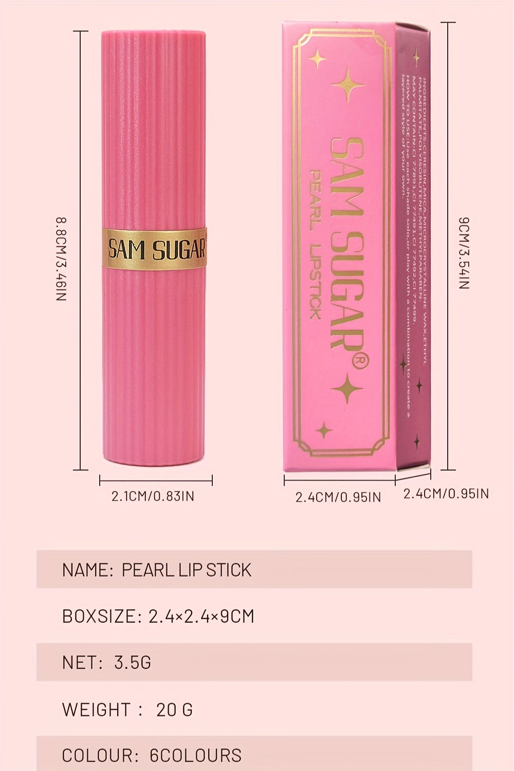 [Long-Lasting Lipstick] Waterproof, Long-Lasting 1pc of Coral Pearlescent Lipstick | Non-Sticky Formula, Easy to Apply for All Skin Types, Shimmer Lip Gloss