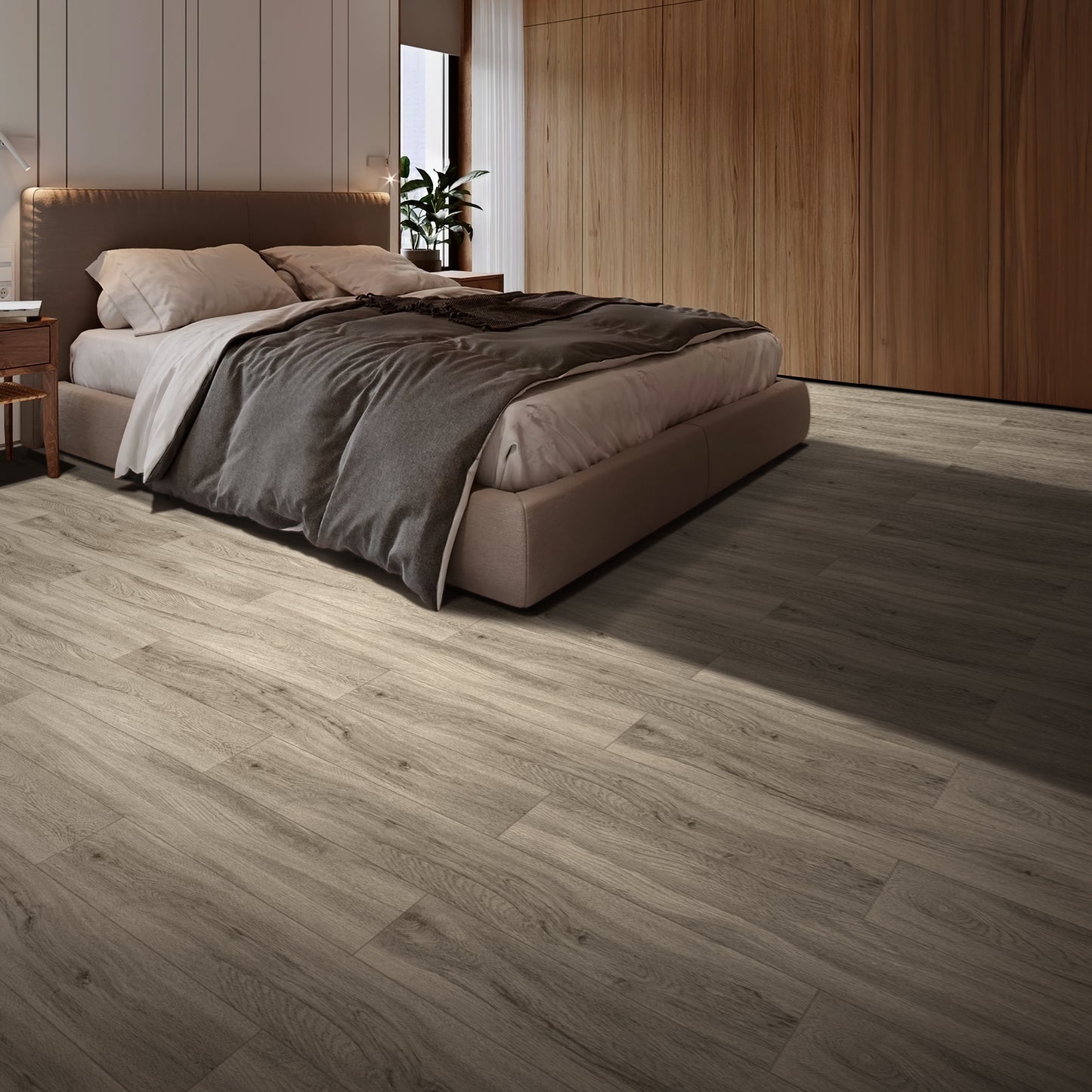 10-Pack Click-Lock Flooring Planks, 48" x 7.2" Waterproof and Wear-Resistant Composite Panels