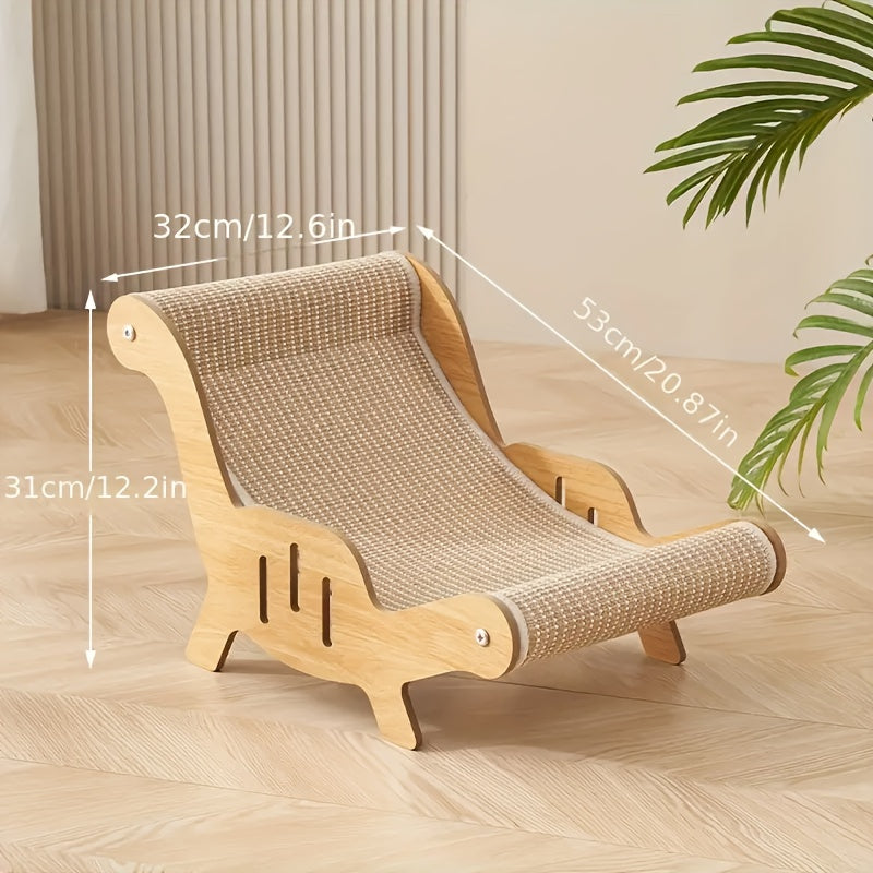 Sisal Rope Cat Scratcher Lounge with Integrated Play Mat - Durable Scratch-Resistant Sofa Design for Cat Claws, Multi-Functional Sleeping & Grinding Claw Two-in-One