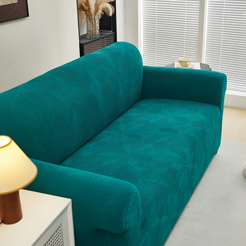 [Modern Sofa Cover] Thickened Modern Elastic 1pc Sofa Cover | Universal Four-Season Protector, 160g/m², Machine Washable, T-cushion Design, Polyester and Spandex Blend, with Elastic-band Closure