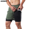 ARSUXEO 8 Colors 2 in 1 Running Shorts men Gym Training Exercise Shorts breathable Jogging Sports Shorts with zipper pocket