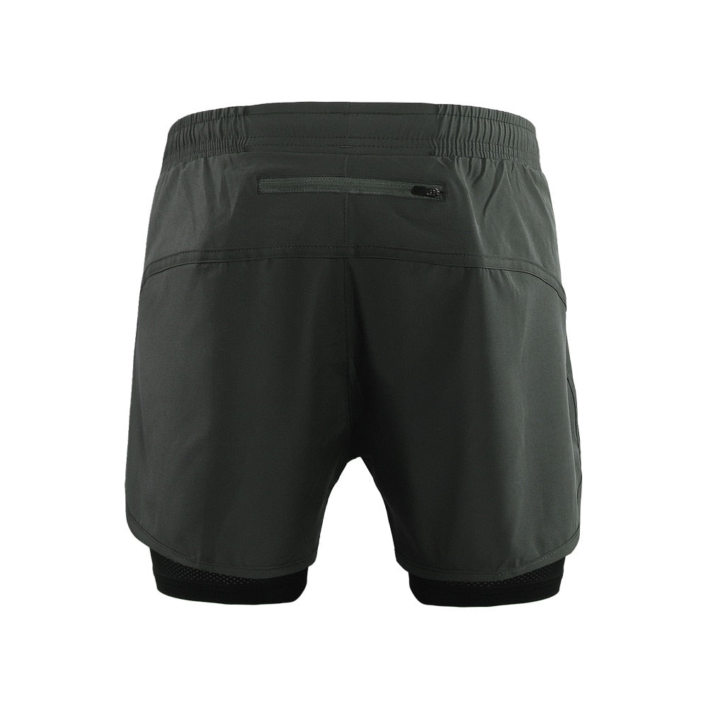 ARSUXEO Men&#39;s Running Shorts 2 in 1 Quick Dry Sport Shorts Athletic Training Fitness Short Pants Gym Shorts Workout Clothes B179