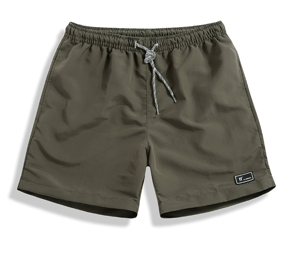 Men&#39;s Shorts Polyester Shorts for Men New 2021 Summer Solid Breathable Elastic Waist Casual Man Shorts Male Bermuda Homme