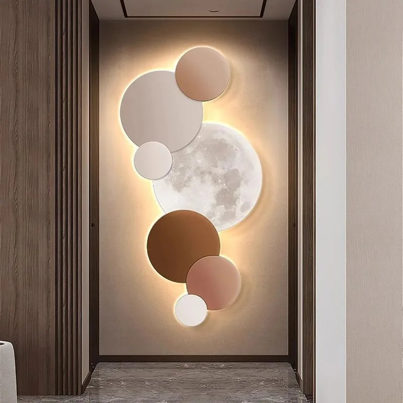 Porch decoration painting Wall lamp LED luminous light Corridor corridor hanging painting High grade wall painting Moon CX176DS
