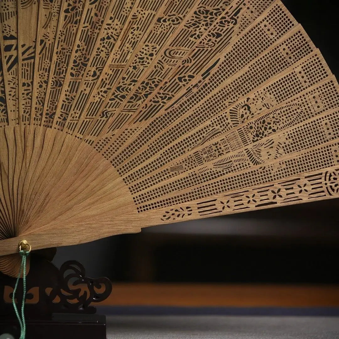 Hollowed Out Wooden Fan Fragrant Wood Fan Ancient Style Folding Wooden Classical Female Fan