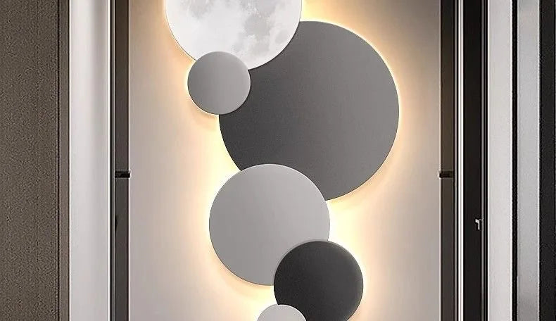 Porch decoration painting Wall lamp LED luminous light Corridor corridor hanging painting High grade wall painting Moon CX176DS