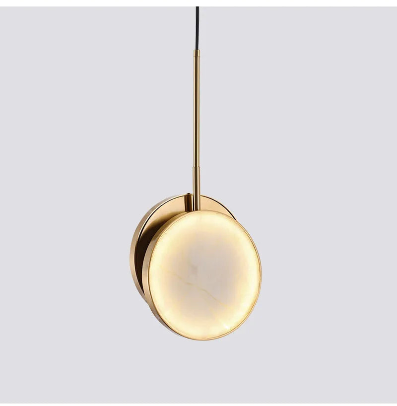 Round Marble Wall Lamp High-Grade Copper Indoor Lighting Living Room Bedroom Study Modern Minimalist Led Decor For Home