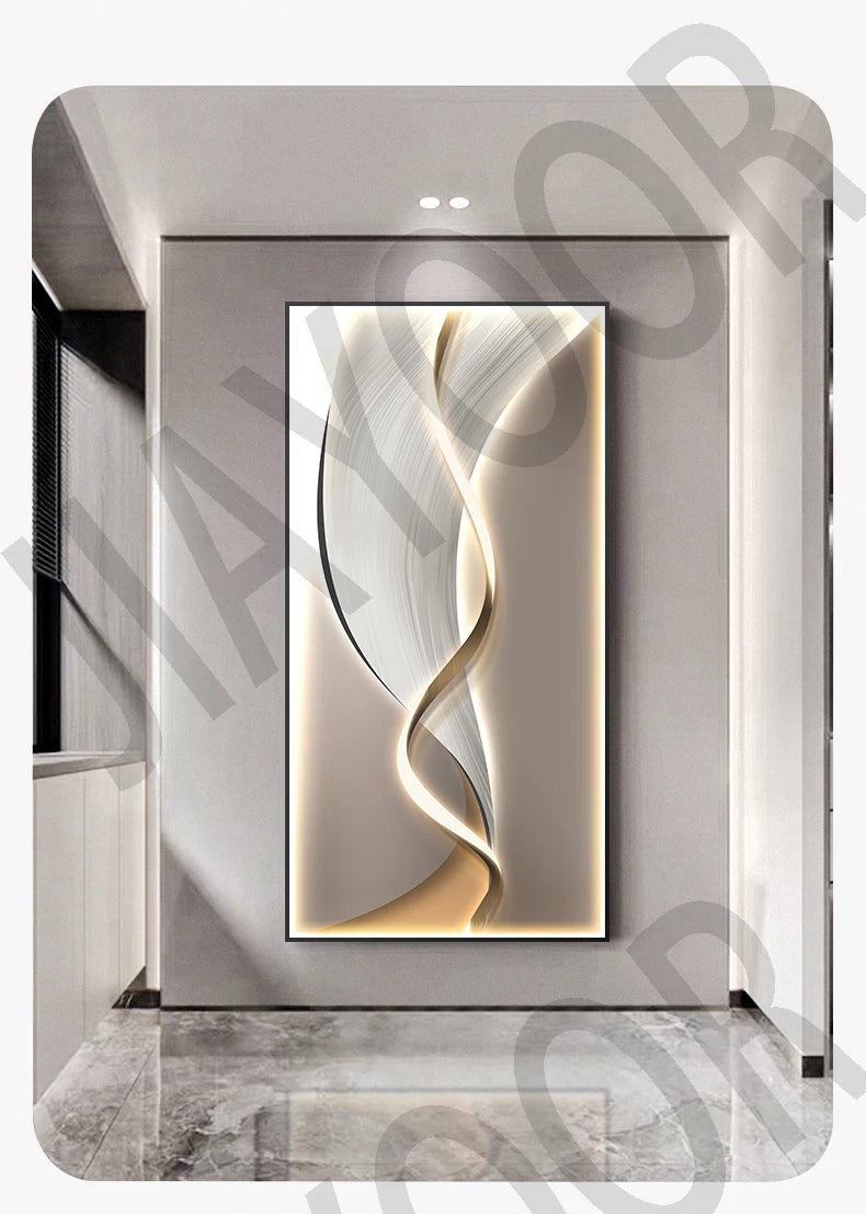 Entrance Foyer Decoration Painting Light Luxury High-end Ornament Led Room Light Interior Wall Lamp Home Decoration Item Picture