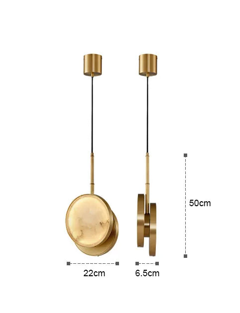 Round Marble Wall Lamp High-Grade Copper Indoor Lighting Living Room Bedroom Study Modern Minimalist Led Decor For Home