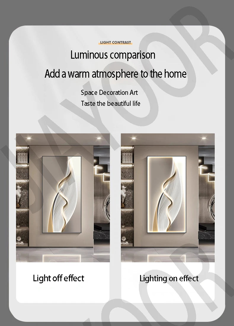Entrance Foyer Decoration Painting Light Luxury High-end Ornament Led Room Light Interior Wall Lamp Home Decoration Item Picture