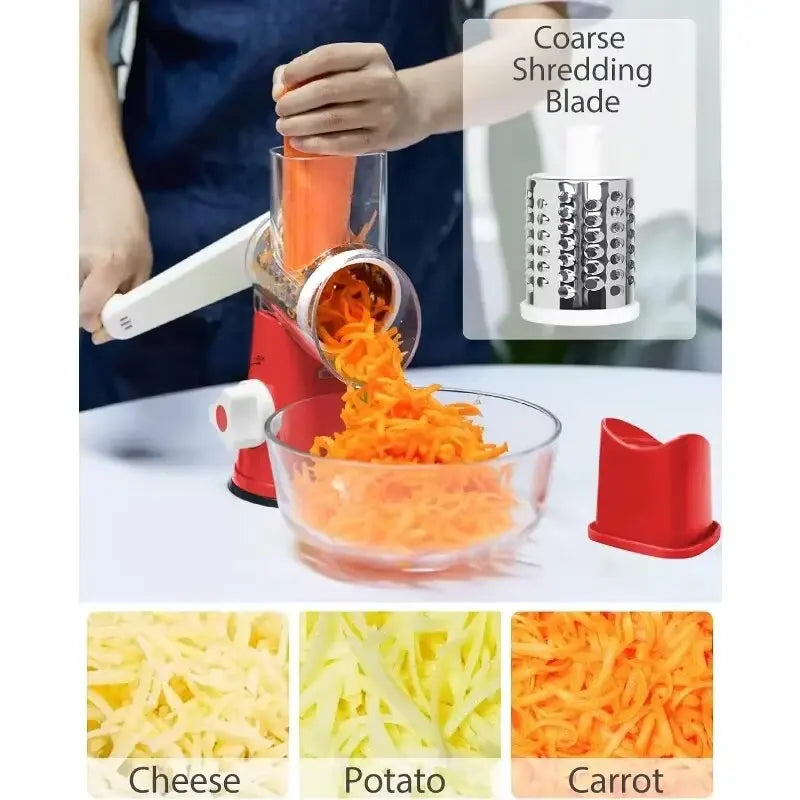 Slicing Grater Manual Rotary 3 In 1 Cheese Grater Food Blender Stainless Steel Potato Slice Chopper Processor Kitchen Accessorie