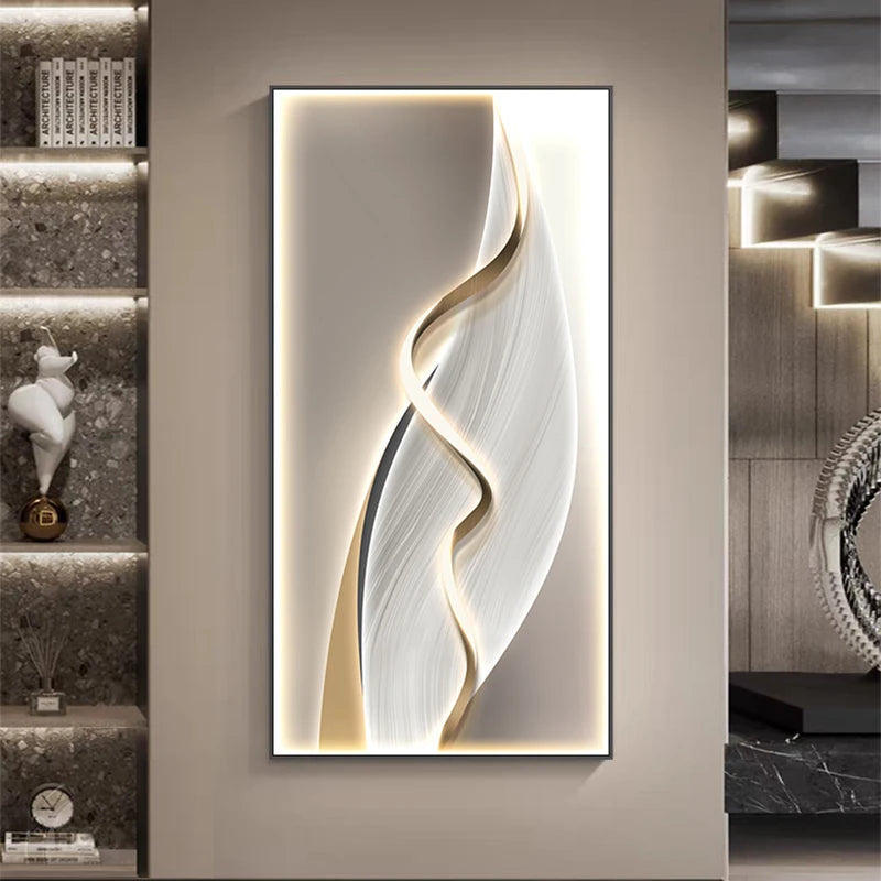 Entrance Foyer Decoration Painting Light Luxury High-end Ornament Led Room Light Interior Wall Lamp Home Decoration Item Picture