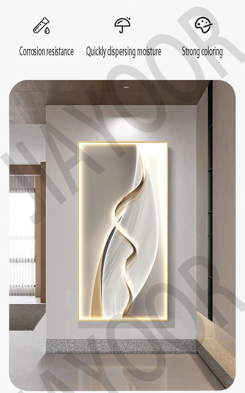 Entrance Foyer Decoration Painting Light Luxury High-end Ornament Led Room Light Interior Wall Lamp Home Decoration Item Picture