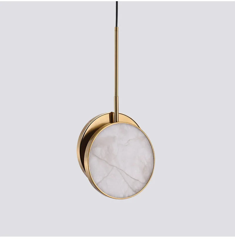 Round Marble Wall Lamp High-Grade Copper Indoor Lighting Living Room Bedroom Study Modern Minimalist Led Decor For Home