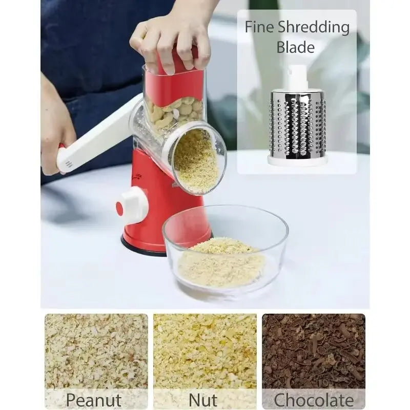 Slicing Grater Manual Rotary 3 In 1 Cheese Grater Food Blender Stainless Steel Potato Slice Chopper Processor Kitchen Accessorie