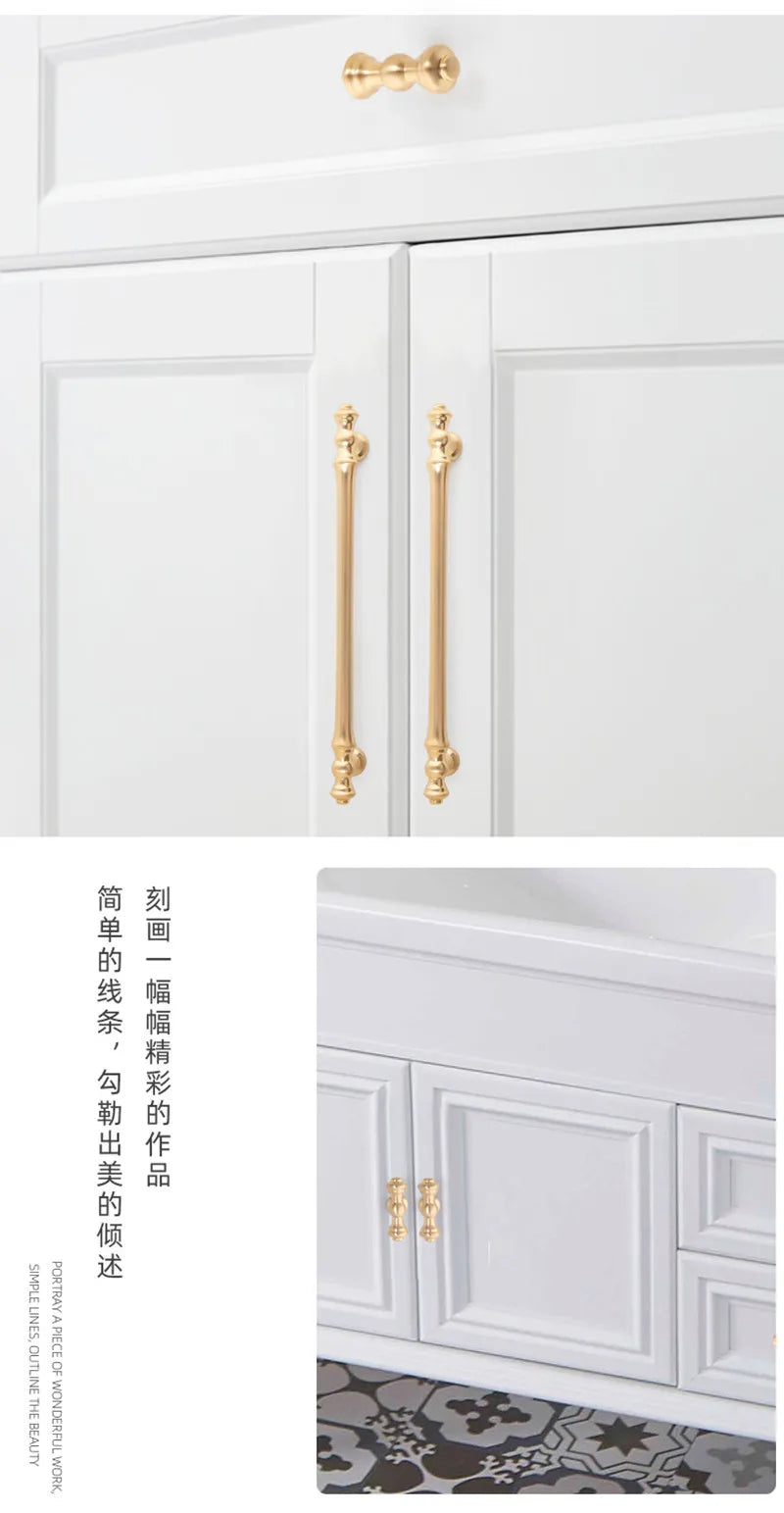 Zinc Alloy Cabinet Door Handles Gold Black Knobs Antique Drawer Pulls Vintage Kitchen Cupboard Handle Wardrobe Pull Hardware