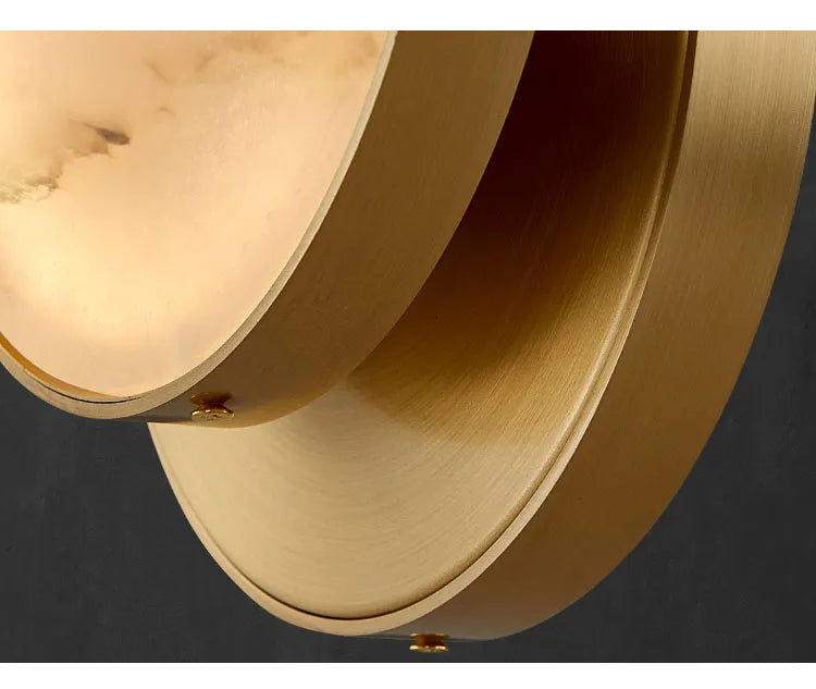 Round Marble Wall Lamp High-Grade Copper Indoor Lighting Living Room Bedroom Study Modern Minimalist Led Decor For Home