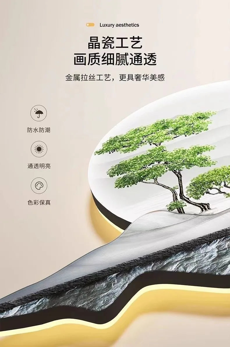 Porch decoration painting Wall lamp LED luminous light Corridor corridor hanging painting High grade wall painting Moon CX176DS