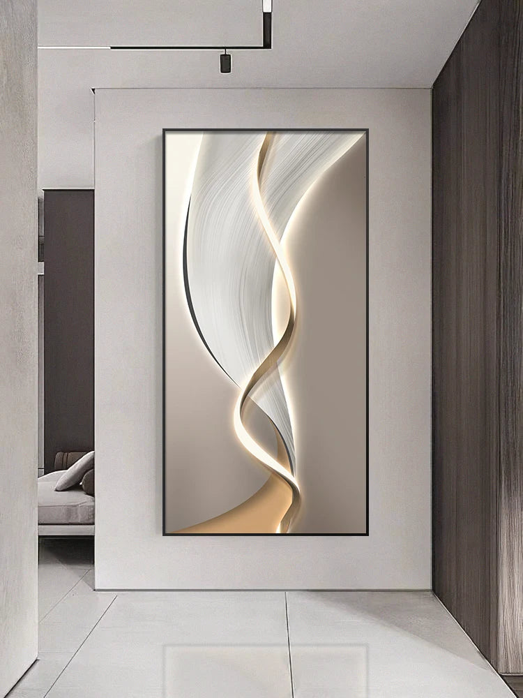 Entrance Foyer Decoration Painting Light Luxury High-end Ornament Led Room Light Interior Wall Lamp Home Decoration Item Picture